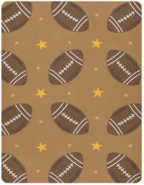 KICPOAY Stylized Footballs Brown Crib Sheets Stretchy Playard Sheets for Baby
