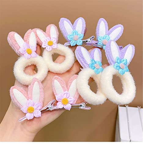 Easter Rabbit Ear Hair Tie Flower Crown Headband for Baby Girls