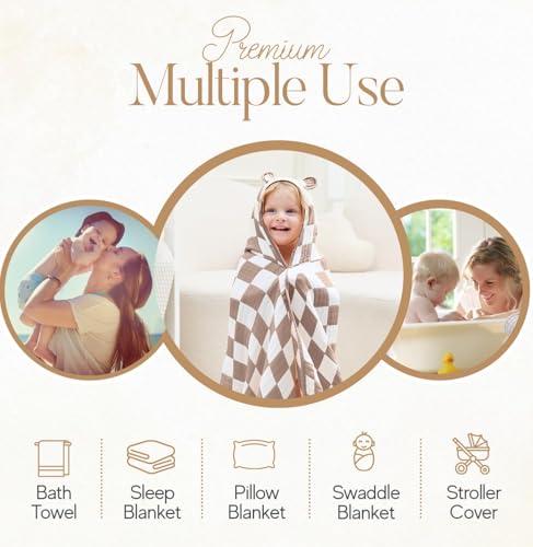 Ultra-Soft Muslin Toddler Hooded Towel - 55x28 Inches