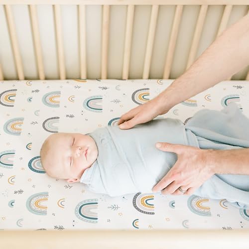 BROLEX Rainbow Stars Crib Sheets Set of 2 1
