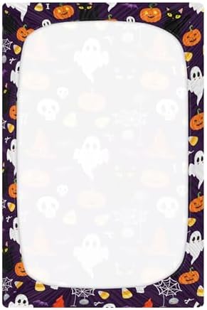 Qilmy Halloween Crib Sheet for Baby Playard and Toddler Bed