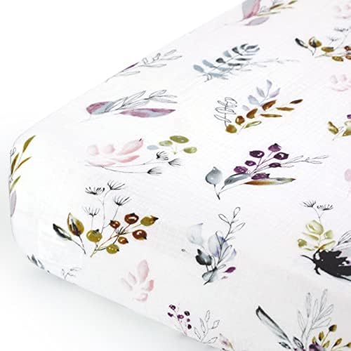 GRSSDER 100 Cotton Muslin Crib Sheet 52x28 1