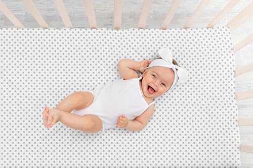 Sweet Jojo Designs Fitted Crib Sheet - Grey Polka Dot