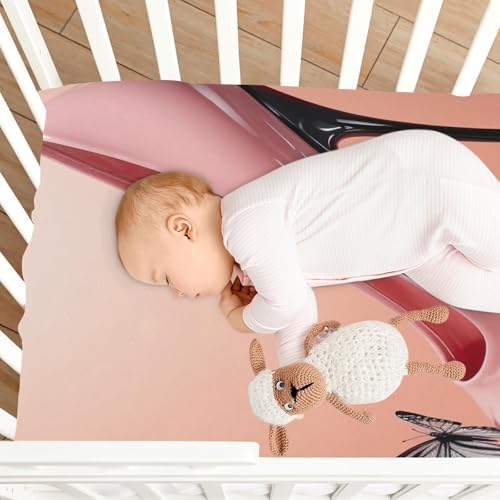 Wajiw High Heel Crib Sheets Soft Breathable Fitted 28x52In