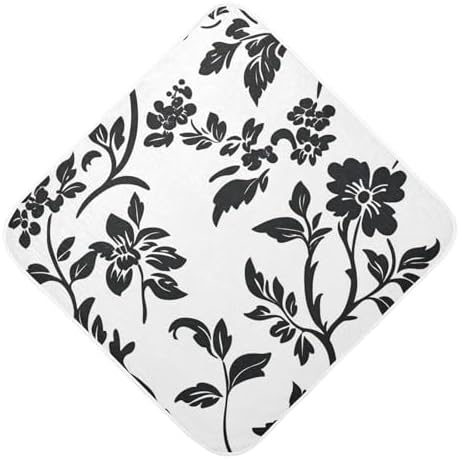 BOESI Graffiti Black Flower Baby Bath Towel 35x35 inches 1