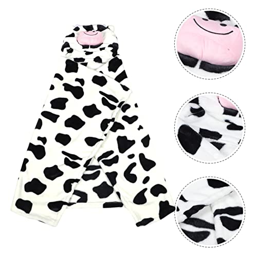 Toyvian Flannel Cartoon Print Baby Hooded Towel