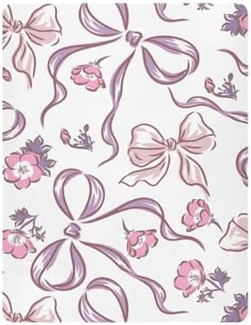 KICPOAY Pink Nemophila Flowers Crib Sheets 52 x 28 in
