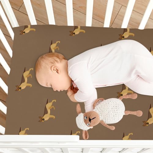 KICPOAY Shepherd Brown Crib Sheets Stretchy Playard Sheets for Baby Toddler