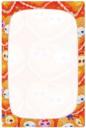 Qilmy Halloween Skull Fitted Crib Sheet for Baby