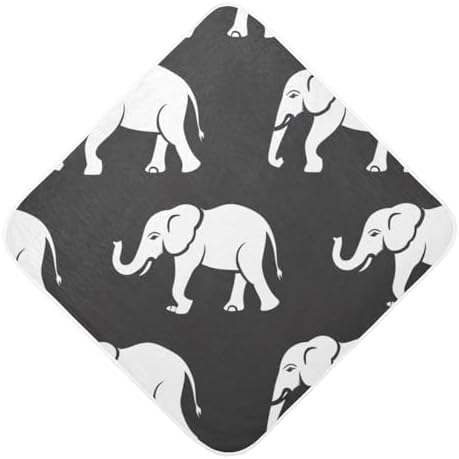 PaChyLuu Elephants Baby Hooded Towel 30x30 Inch Soft Cotton