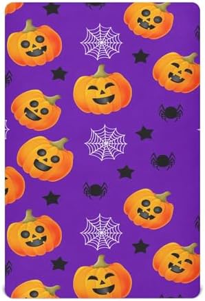 Qilmy Halloween Pumpkins Fitted Crib Sheet for Baby 1