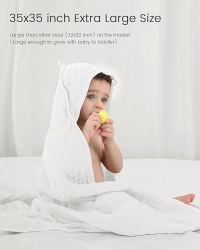FAVERDIIY Newborn Hooded Towels 2 Pack