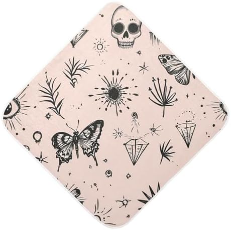BOESI Graffiti Butterfly Skull Baby Bath Towel 30x30 inches