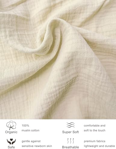 ZURLEFY Beige Crib Sheets for Boys and Girls
