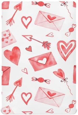 Moudou Valentines Love Heart Crib Sheet