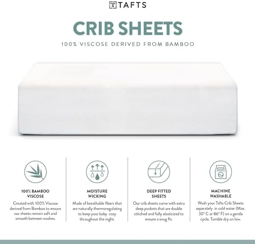 Tafts Crib Sheets - 100 Bamboo Viscose 8 Inch Deep Pocket