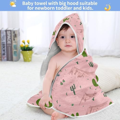 BOESI Graffiti Cactus Baby Bath Towel Soft and Absorbent
