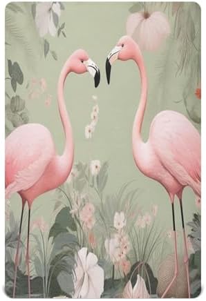 Qilmy Flamingo Crib Sheet Soft and Breathable for Baby