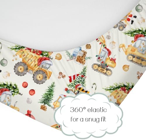 Christmas Crib Sheet with Xmas Tree Design 52x28