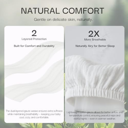 Salt Earth Organic Cotton Muslin Crib Sheets 2 Pack 52x28 Neutral Print