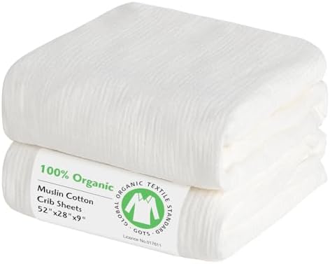 Amrcbb Organic Crib Sheets 2 Pack for Baby Girls Boys