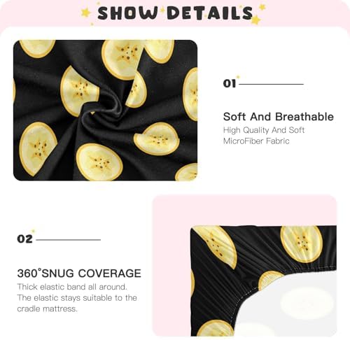 Tropical Banana Slices Crib Sheets for Baby Toddler