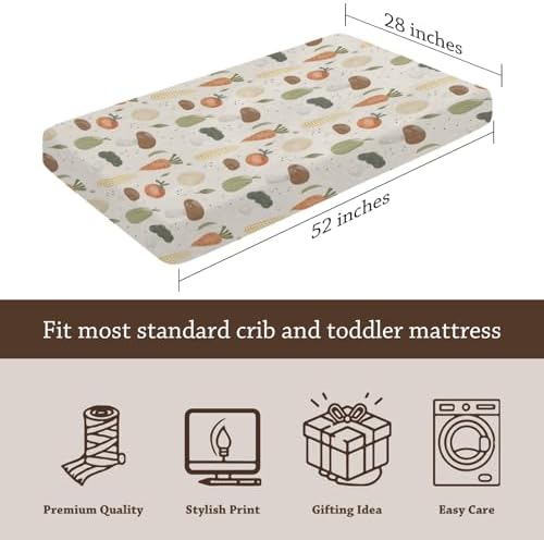 KuphiL10C Vegetable Pattern Crib Sheet