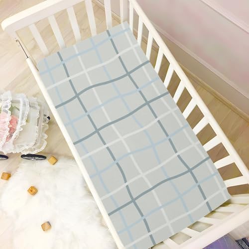 Grey White Stripe Fitted Crib Sheets for Baby Toddler