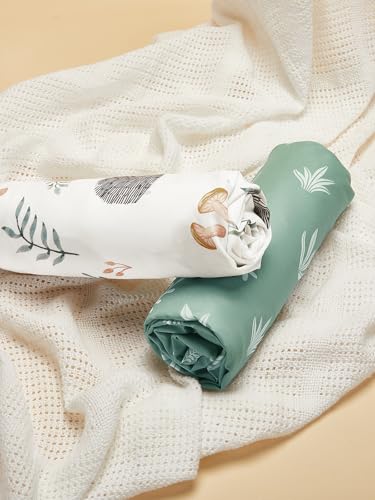 TILLYOU Crib Sheets 2 Pack - Soft and Durable for Baby