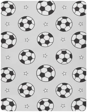 KICPOAY Soccer Balls Grey Crib Sheets Stretchy Playard Sheets for Baby Toddler