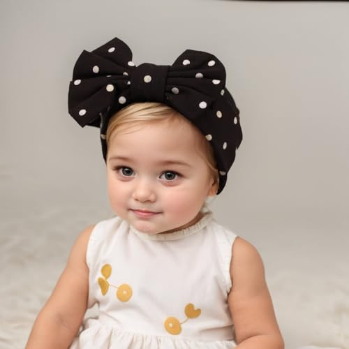 Kenjudess Stretchy Baby Girls Headband with Polka Dots