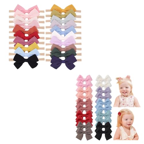 Jollybows 20pcs Baby Girls Headbands with Mini Alligator Clips