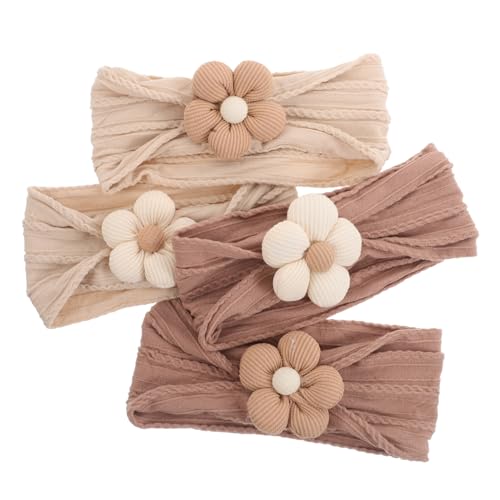 SUPVOX 4Pcs Floral Headbands for Newborns