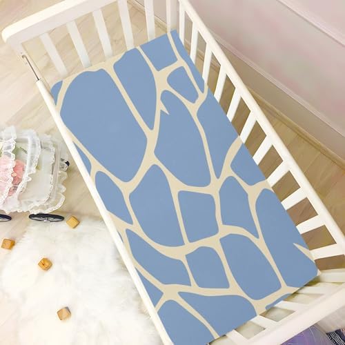 Giraffe Skin Blue Fitted Crib Sheet for Baby