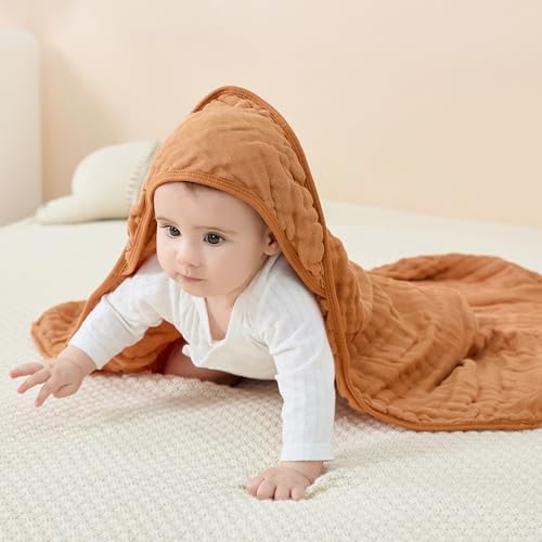 JELLYMONI Muslin Baby Hooded Towel 2 Pack