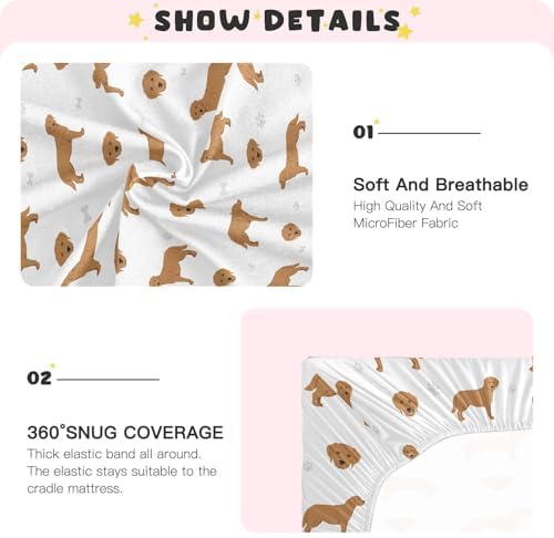 KICPOAY Labrador Retriever Crib Sheet 52x28in