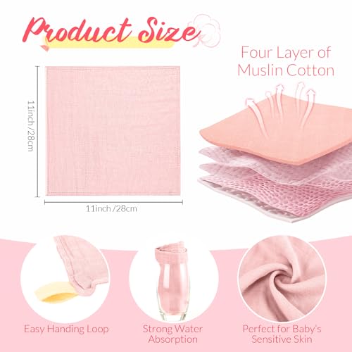 Preboun 6 Pcs Cotton Baby Bath Towel Set with Hood and Washcloths