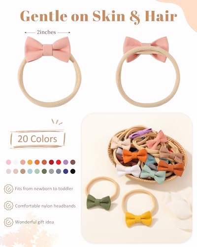 Jollybows 20pcs 2 Baby Girl Hair Bows Headbands