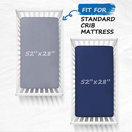 Coldwind Crib Sheets 2 Pack Grey Navy