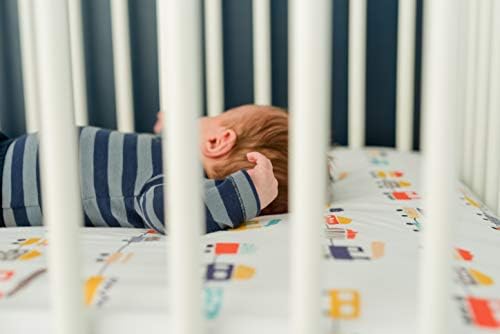 ADDISON BELLE 100 Cotton Trains Print Crib Sheet