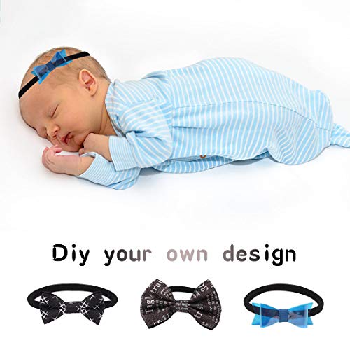 XIMA 40 Pack Black DIY Nylon Headbands for Baby Newborn