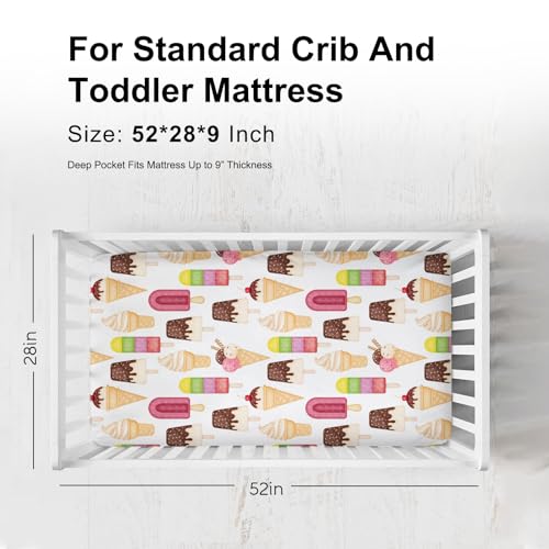 KASTLEE Funny Ice Cream and Popsicles Crib Sheet