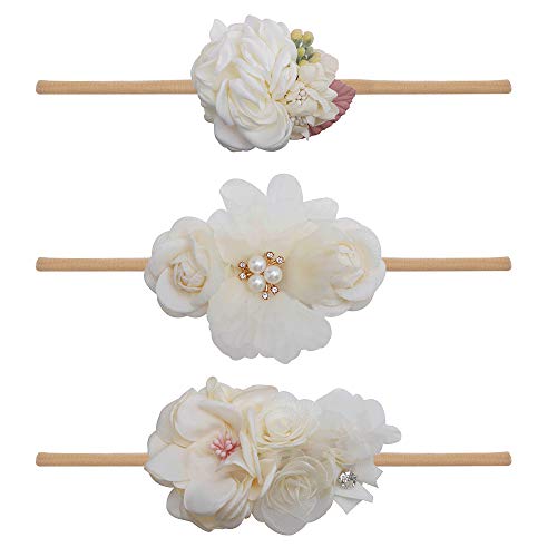 Baby Girl Floral Headband 3pcs Elastic Hairband Set