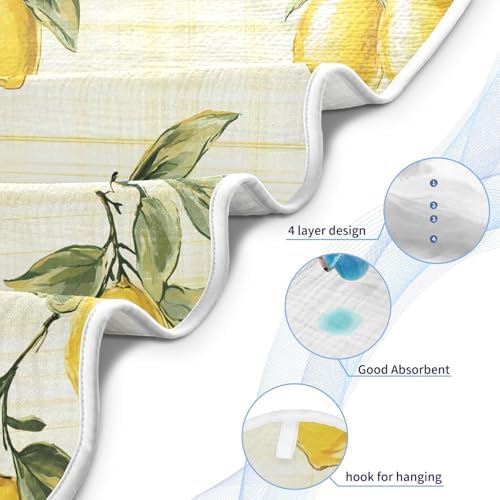 BOESI Graffiti Lemon Pattern Baby Bath Towel 35x35 Inches 1