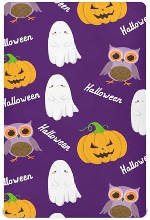 Qilmy Halloween Fitted Crib Sheet for Kids Soft Breathable