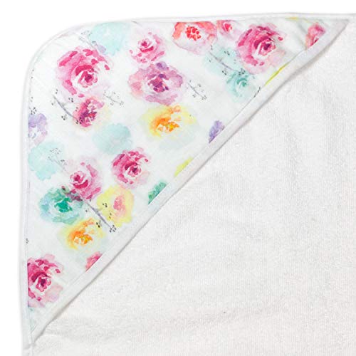 HonestBaby 3-Piece Organic Cotton Hooded Towel Set Rose Blossom