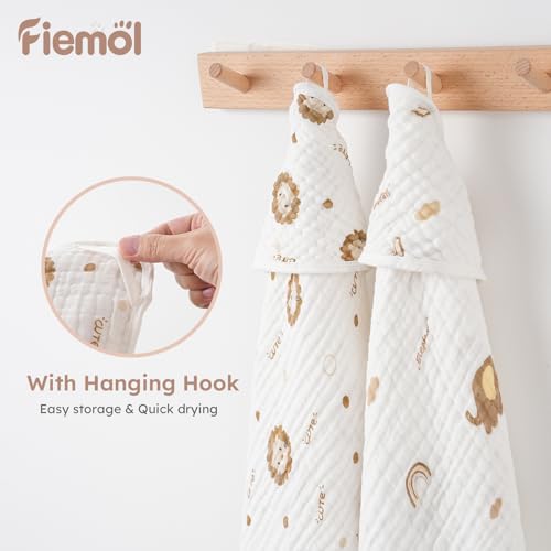 FIEMOL Baby Bath Towels with Hood 2 Pack