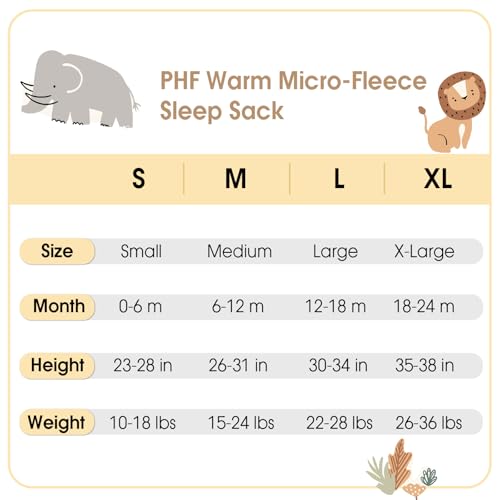 PHF 3 Pack Warm Micro-Fleece Baby Sleep Sack 6-12 Months