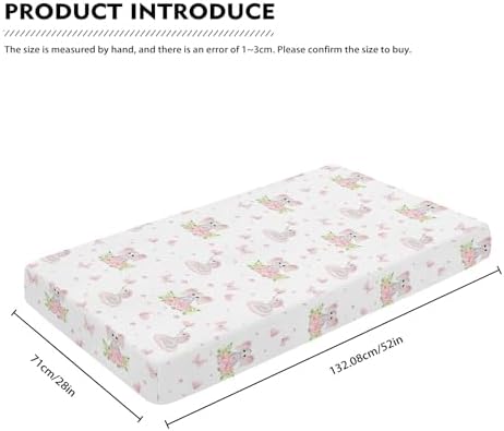 QINBEIDU Pink Elephants Crib Sheet 28x52