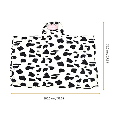 Toyvian Flannel Cartoon Print Baby Hooded Towel